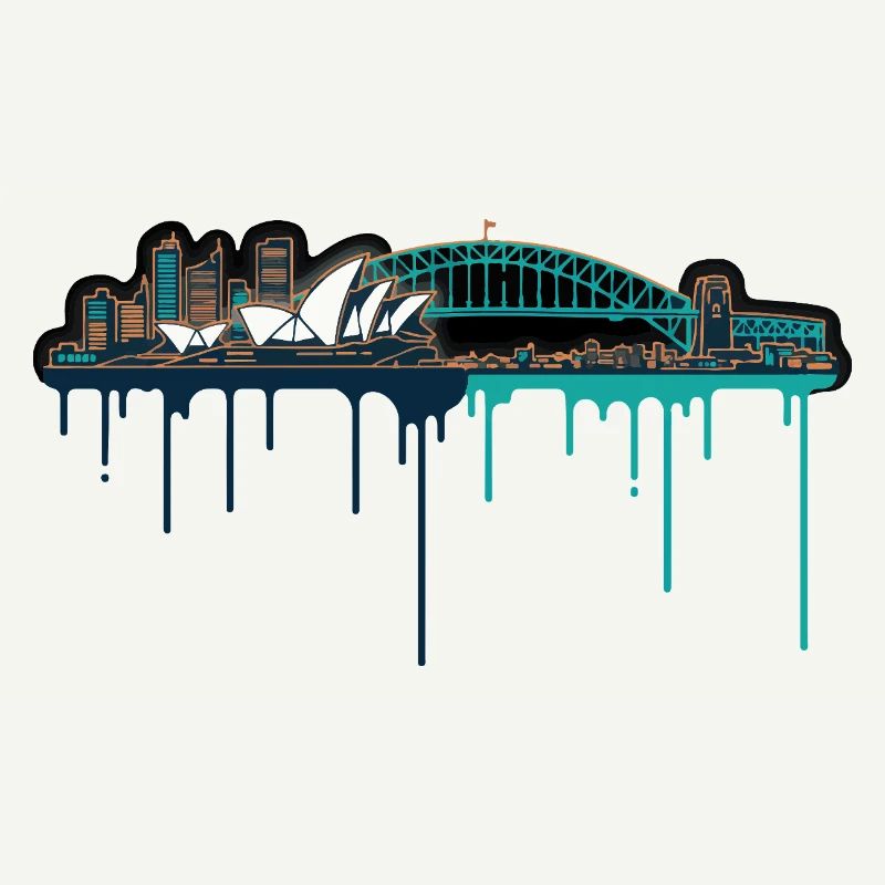 Impression néon de Sydney Skyline