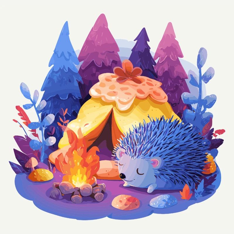 Schlafender Igel am Lagerfeuer