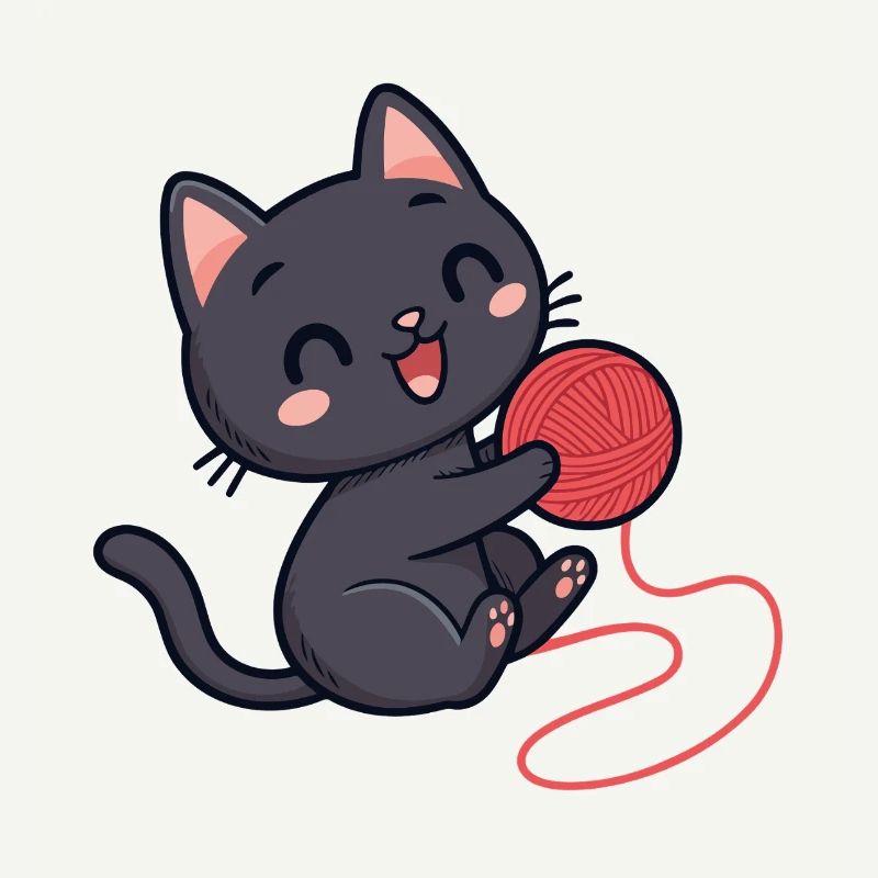 Red wool kitten soft pattern