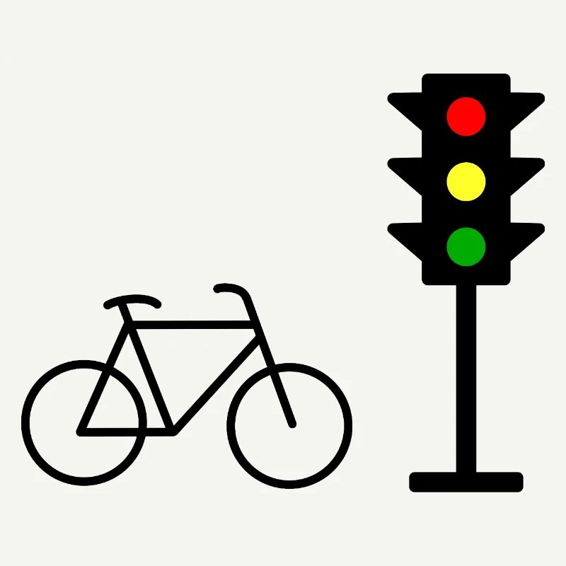Empreinte de feu de circulation avec vélo