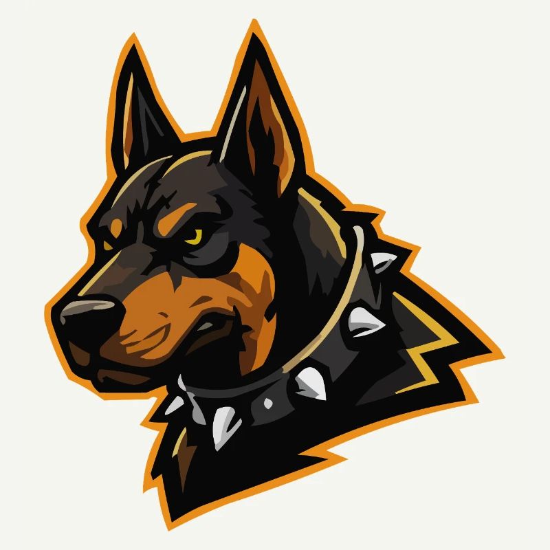 Doberman avec collier à pointes
