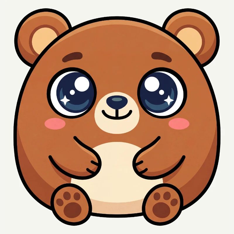 Cuddly bear with big sparkling eyes
