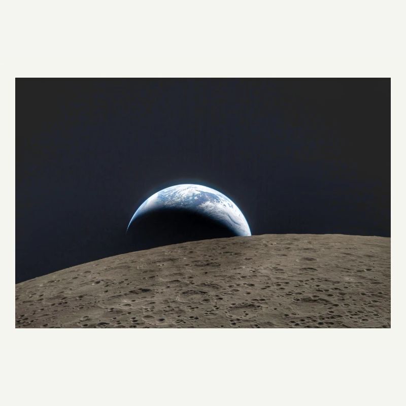 Earth over lunar surface