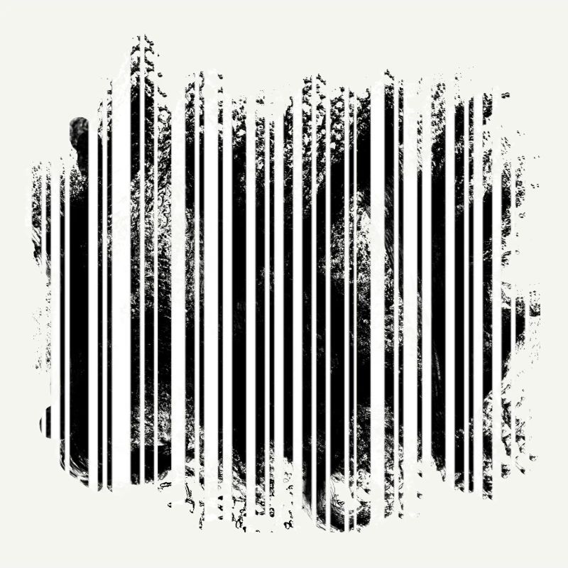 Code à barres d'illusion optique qui ressemble à une forêt