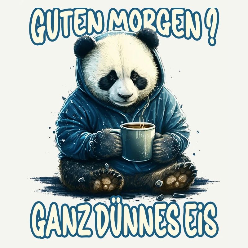 Ganz Dünnes Eis Morgenmuffel Panda Bär Kaffee