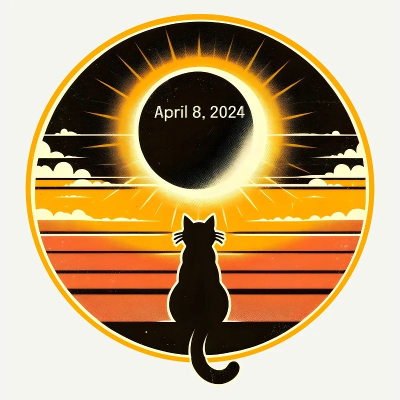 Chat Solaire 8 Avril 2024 Eclipse Coucher de soleil