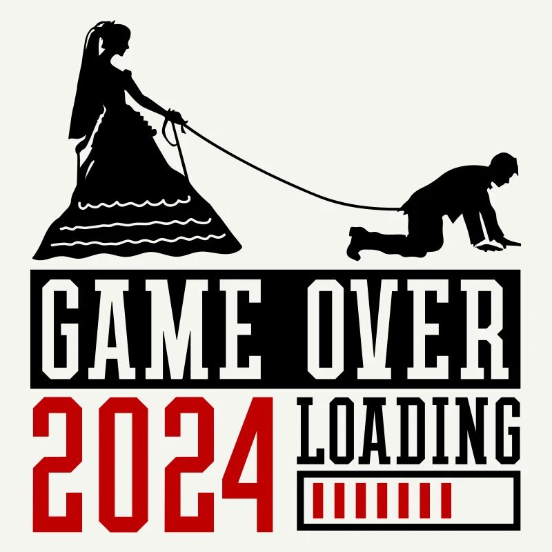 Junggesellenabschied 2024 Game Over Ehepaar
