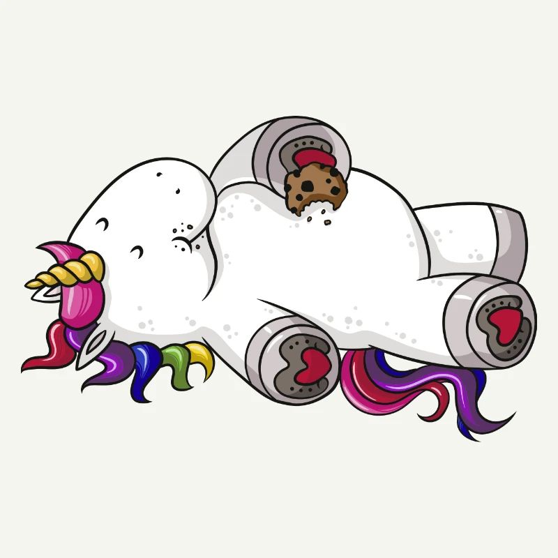Mampfendes Comic Einhorn Regenbogen