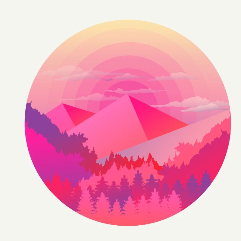 Mountains pyramid sun forest