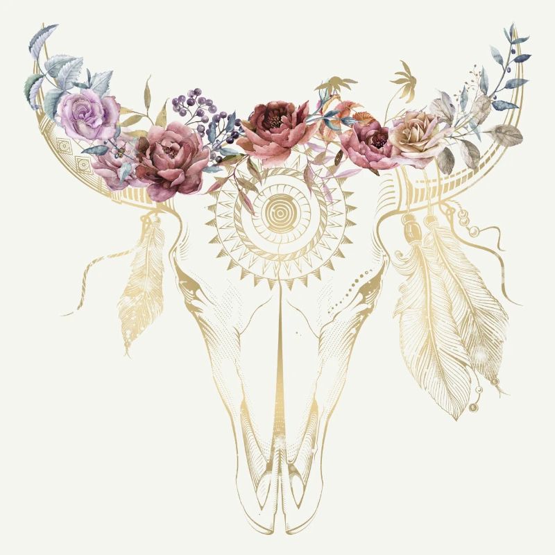 Boho Style / Blumen / Skull / Design