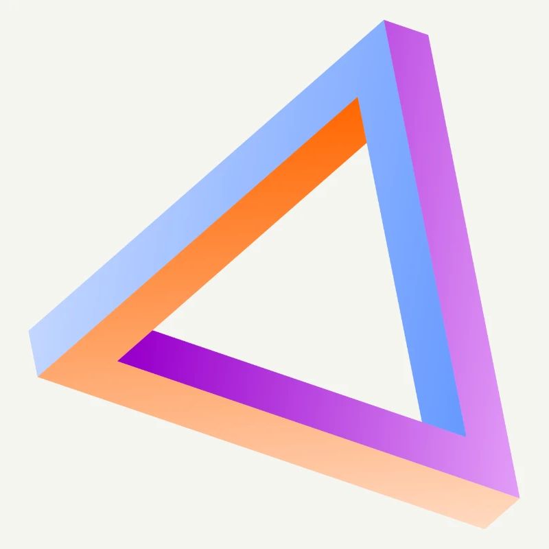 Impossible triangle optical illusion