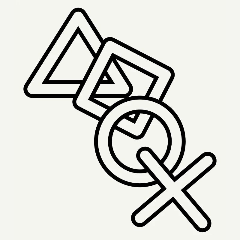 frame silhouette cool X square triangle icons contr