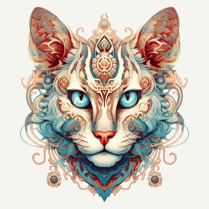 Imaginary cat's head: an artistic mix