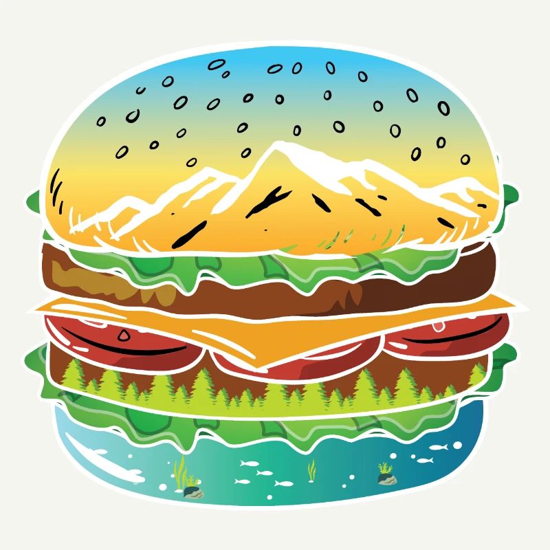 Delicious burger artwork Tee. Leckerer Burger Kuns