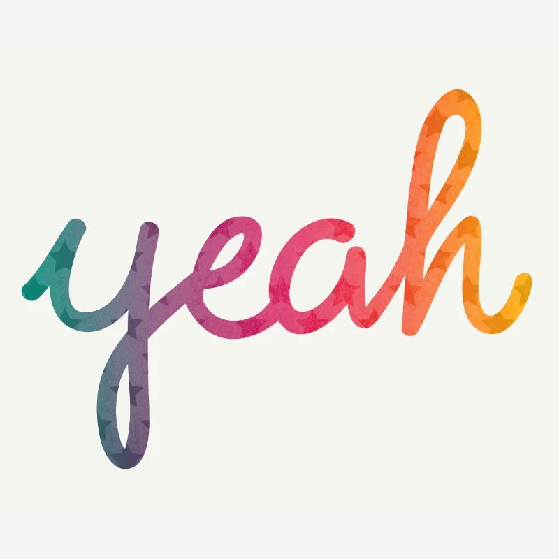 Yeah Typografie Regenbogen