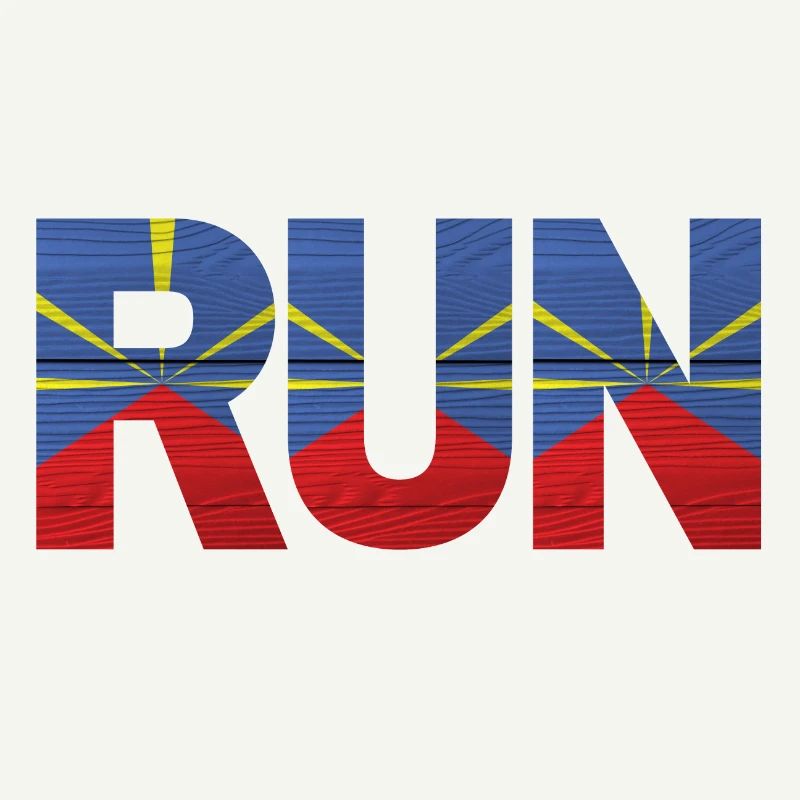 Run île de la Réunion drapeau