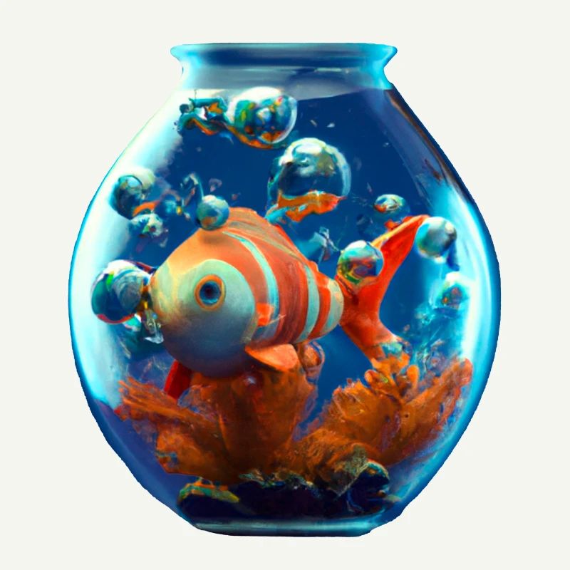 Goldfish in a fishbowl