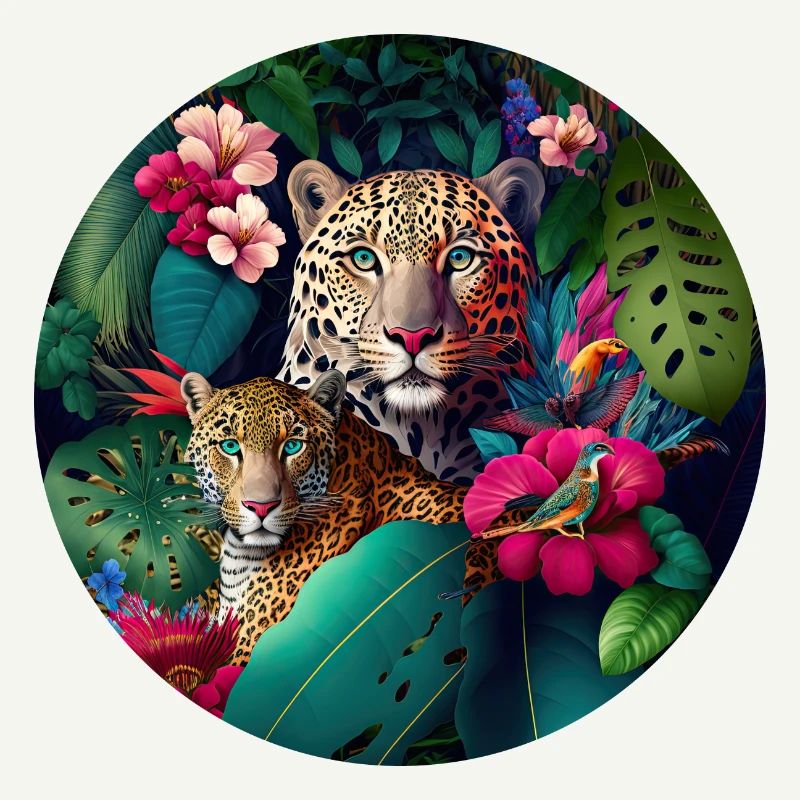 Leopard Dschungel Blumen