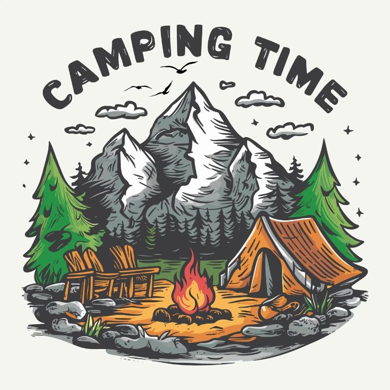 Camping Voyage dans le temps Aventure Vacances Feu de camp