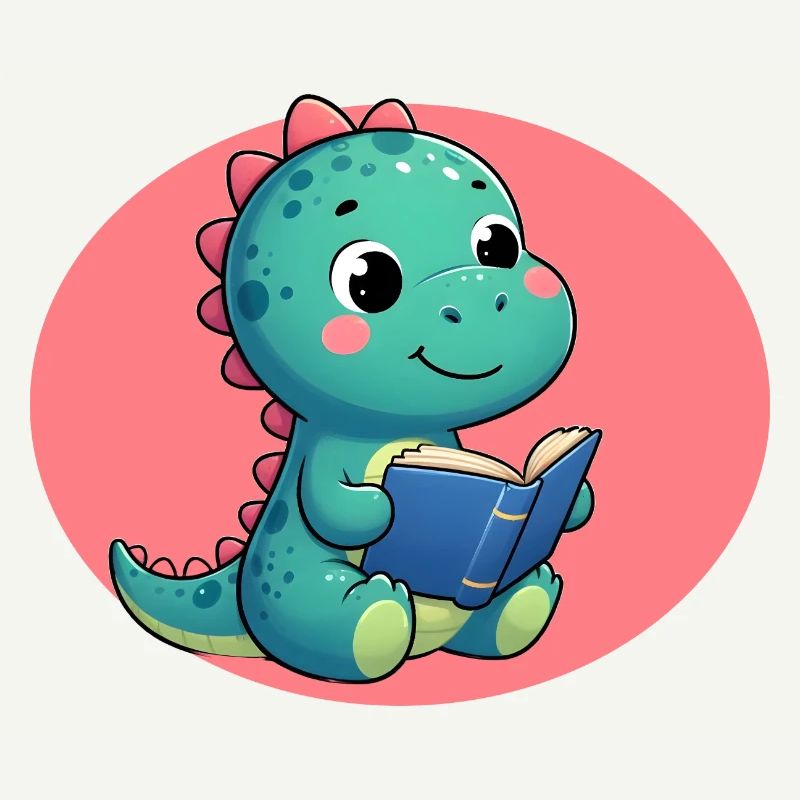 Dino liest Buch