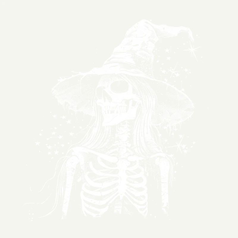 Dark Skeleton Witch with Witch Hat