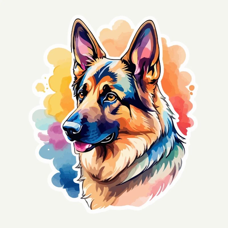 German Shepherd Watercolor