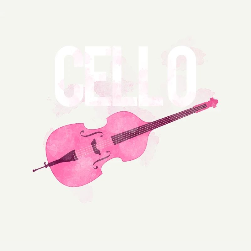 Fille de violoncelle rose