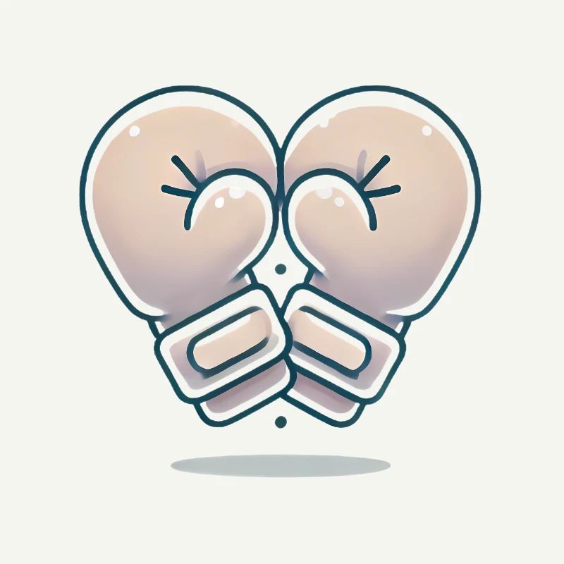 Conception de gants de boxe en forme de cœur