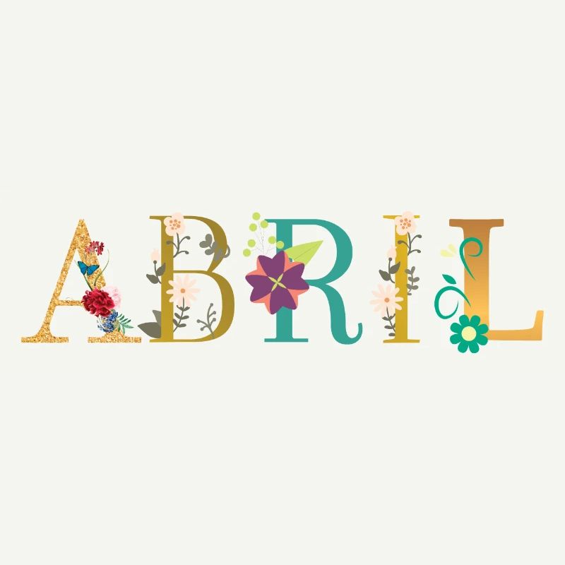 Nom ABRIL décoré de fleurs