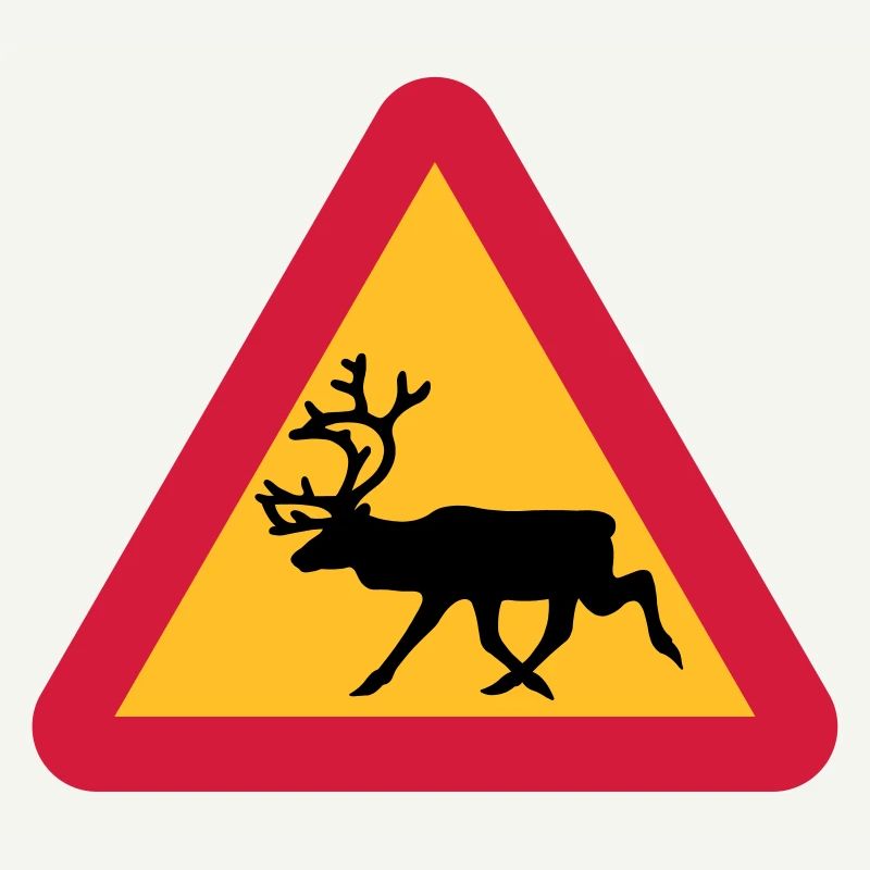 Reindeer warning sign