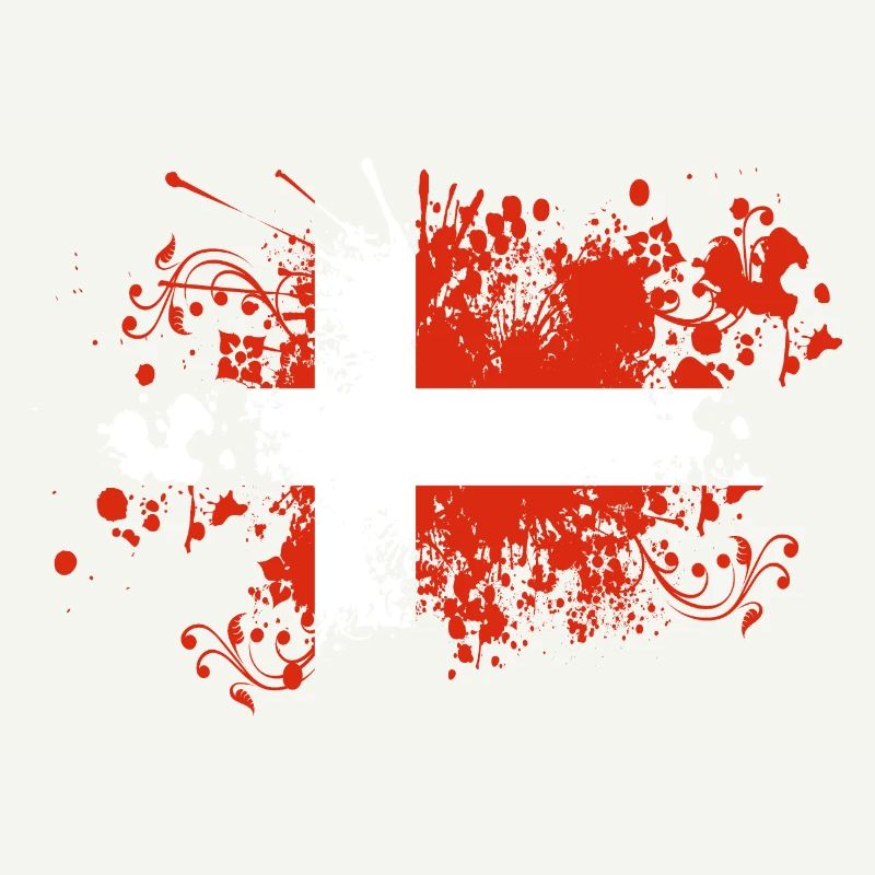 Drapeau du Danemark Brosse Copenhague éclaboussures de peinture DK