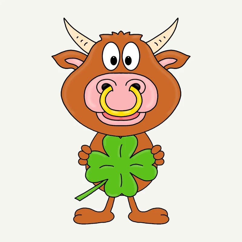 KLEEBLATT - GLÜCKSBRINGER - GLÜCK - STIER - BULLE