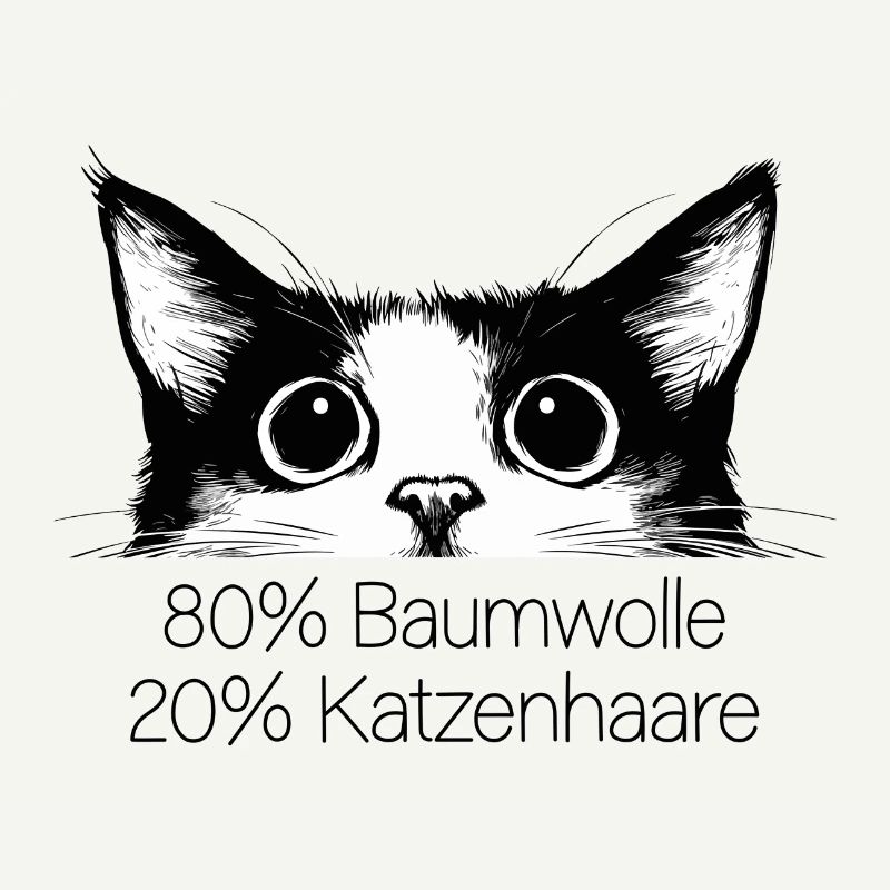 Chat 80% Coton 20% Poils de Chat Drôle de dicton