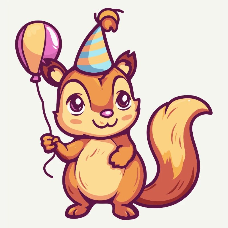Squirrel Birthday Comic Cute