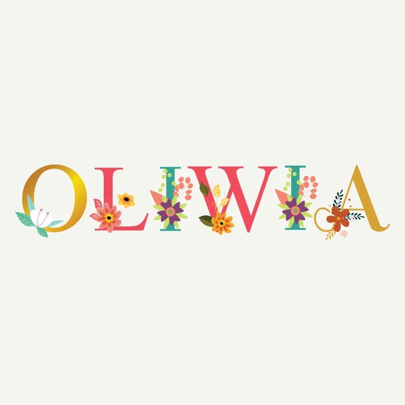 Le nom d’OLIWIA est décoré de fleurs