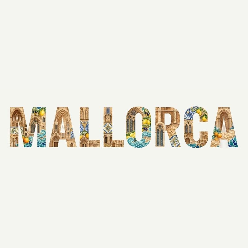 Typographie de Majorque avec architecture méditerranéenne
