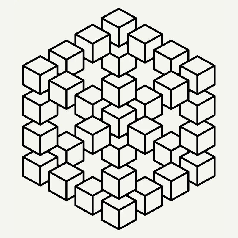 Figure impossible imagination géométrie cube Escher