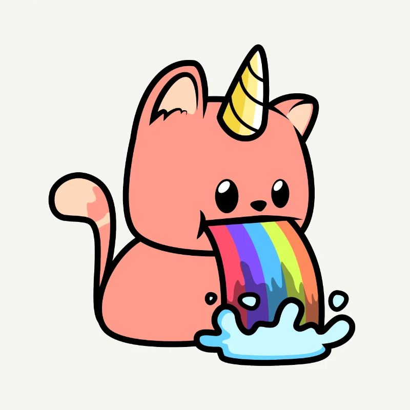 Katzen Regenbogen Einhörner