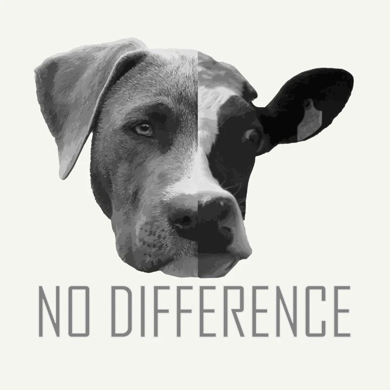 No Difference Hund Kuh Vegetarier Tierfreund