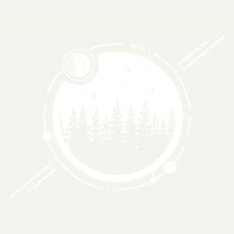 Modern Geometric Nature Forest Astronomy Planets