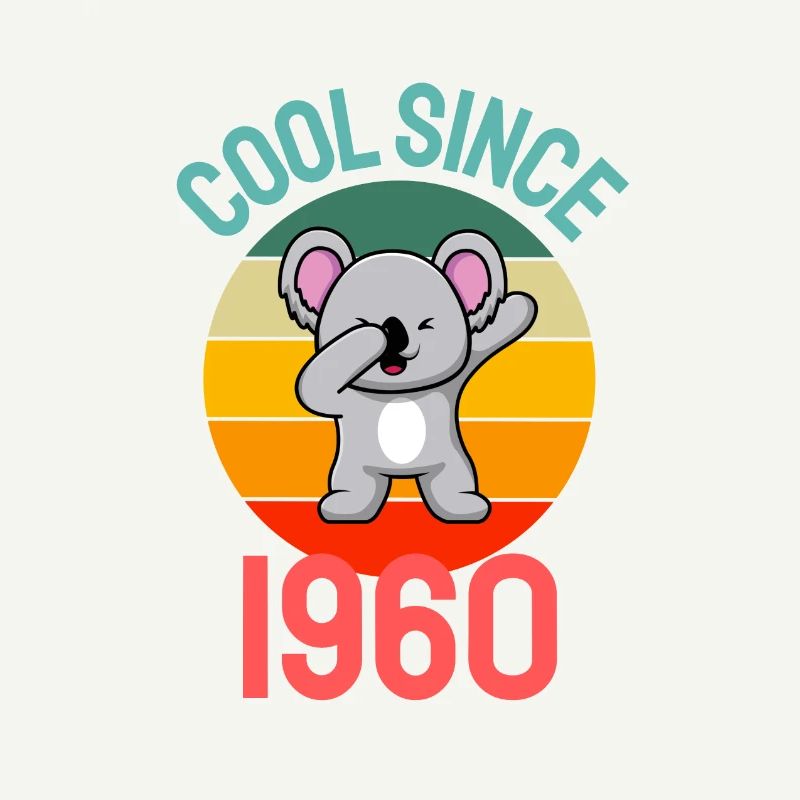 Cool seit 1960 Retro Dabbing Koala 63. Geburtstag