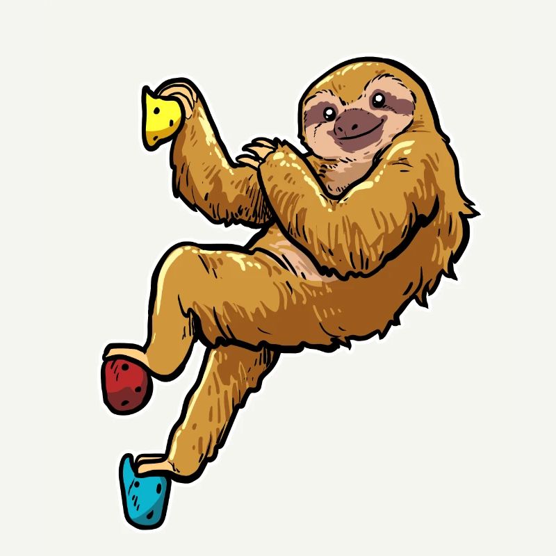 Funny Climber Rock Climbing Bouldering Sloth