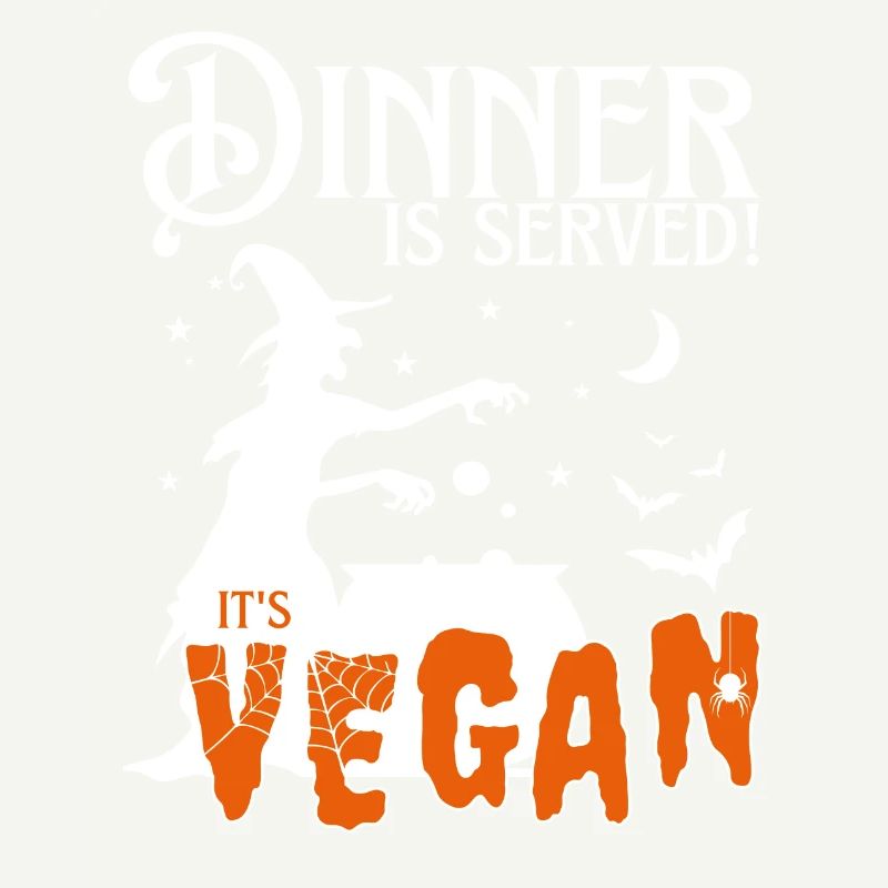 Vegan witch halloween party dinner is served