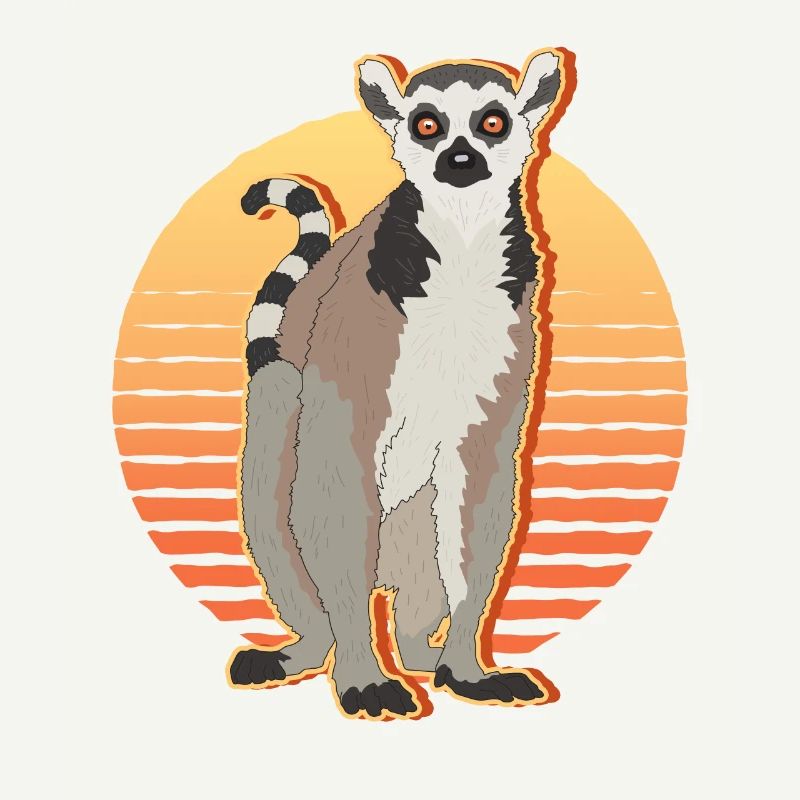 Lemur Ringelschwanz Lemure Katta Lemuren Geschenk
