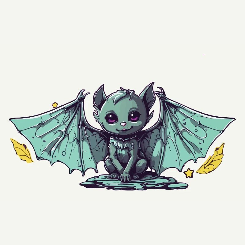 Gothic Kawaii Bat Anime Chibi Pastel Design