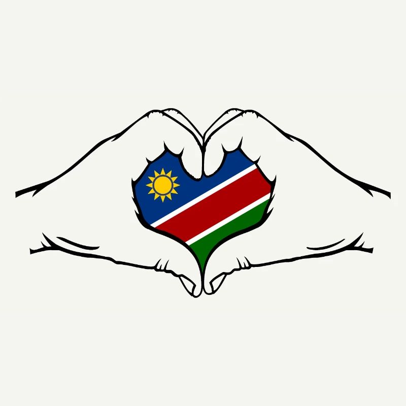Namibia Flagge Herzform