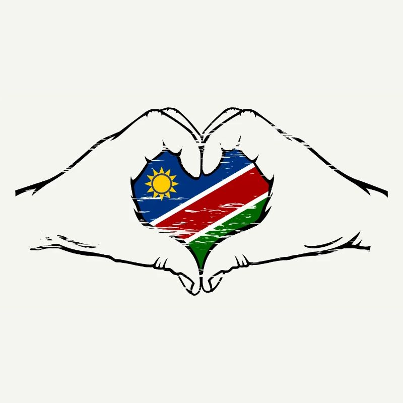 Namibia Flagge Herzform used