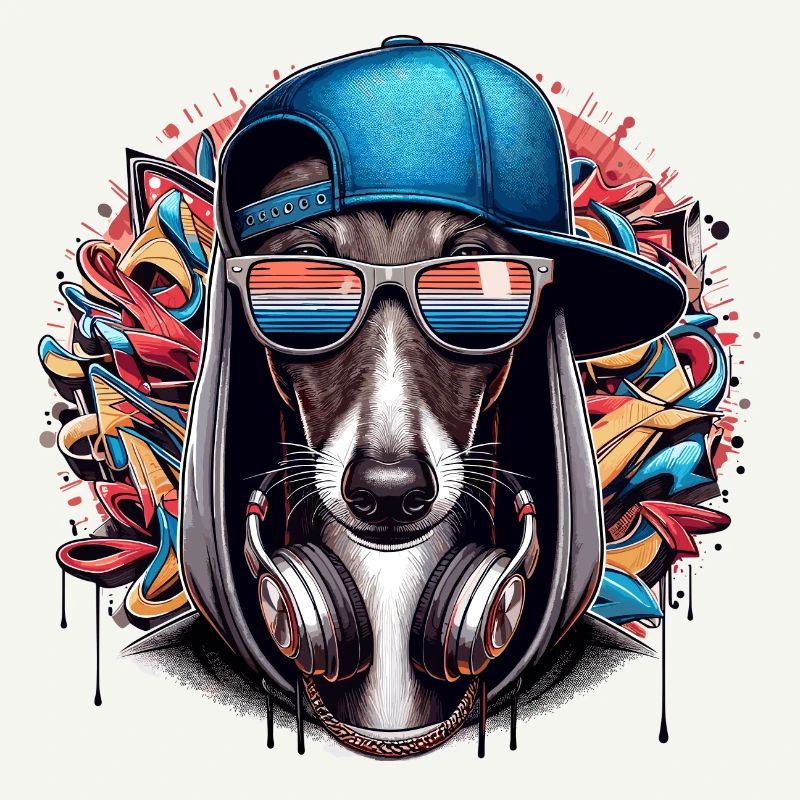 Windhund Gangsta Hund Graffiti Geschenk