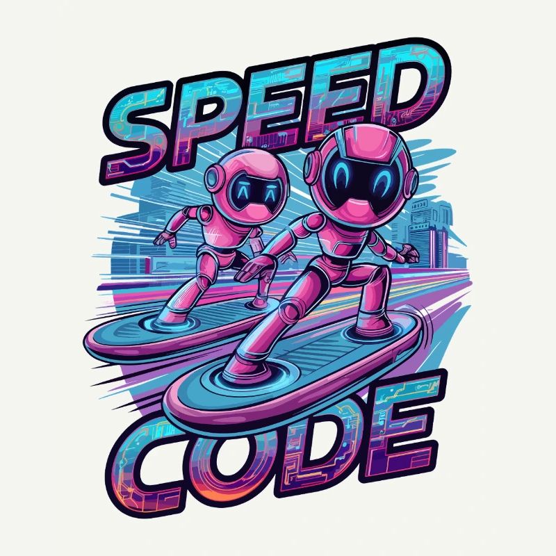 Code de vitesse Cyberpunk Robot Surf Tech Art