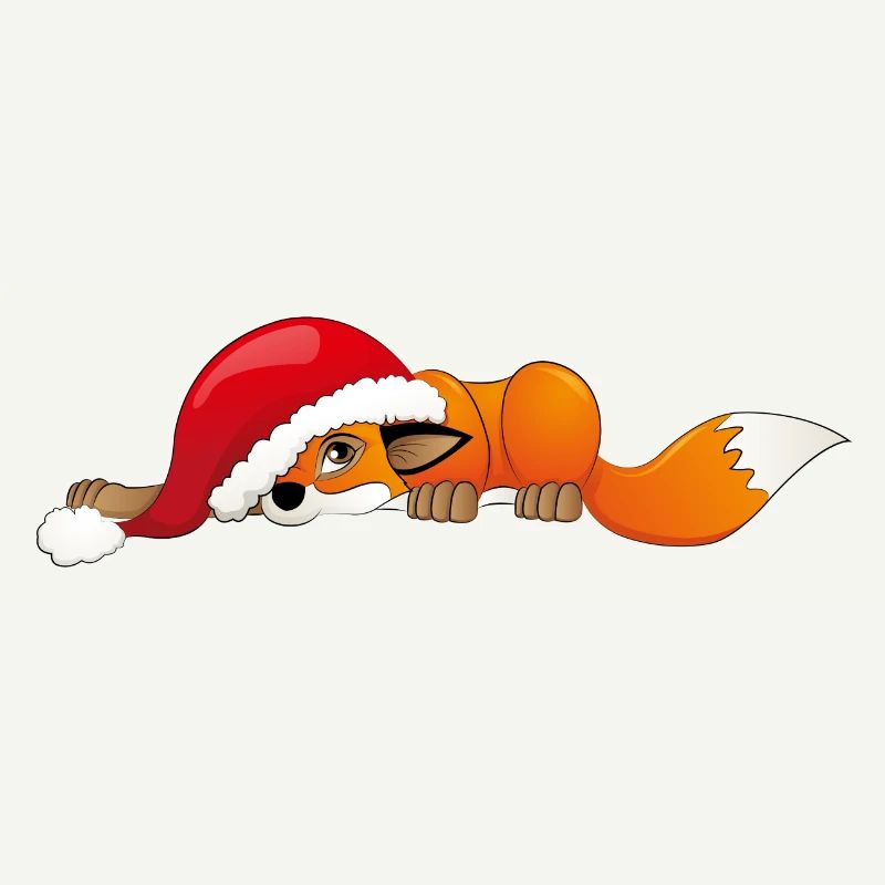 Fuchs mit Weihnachtsmütze